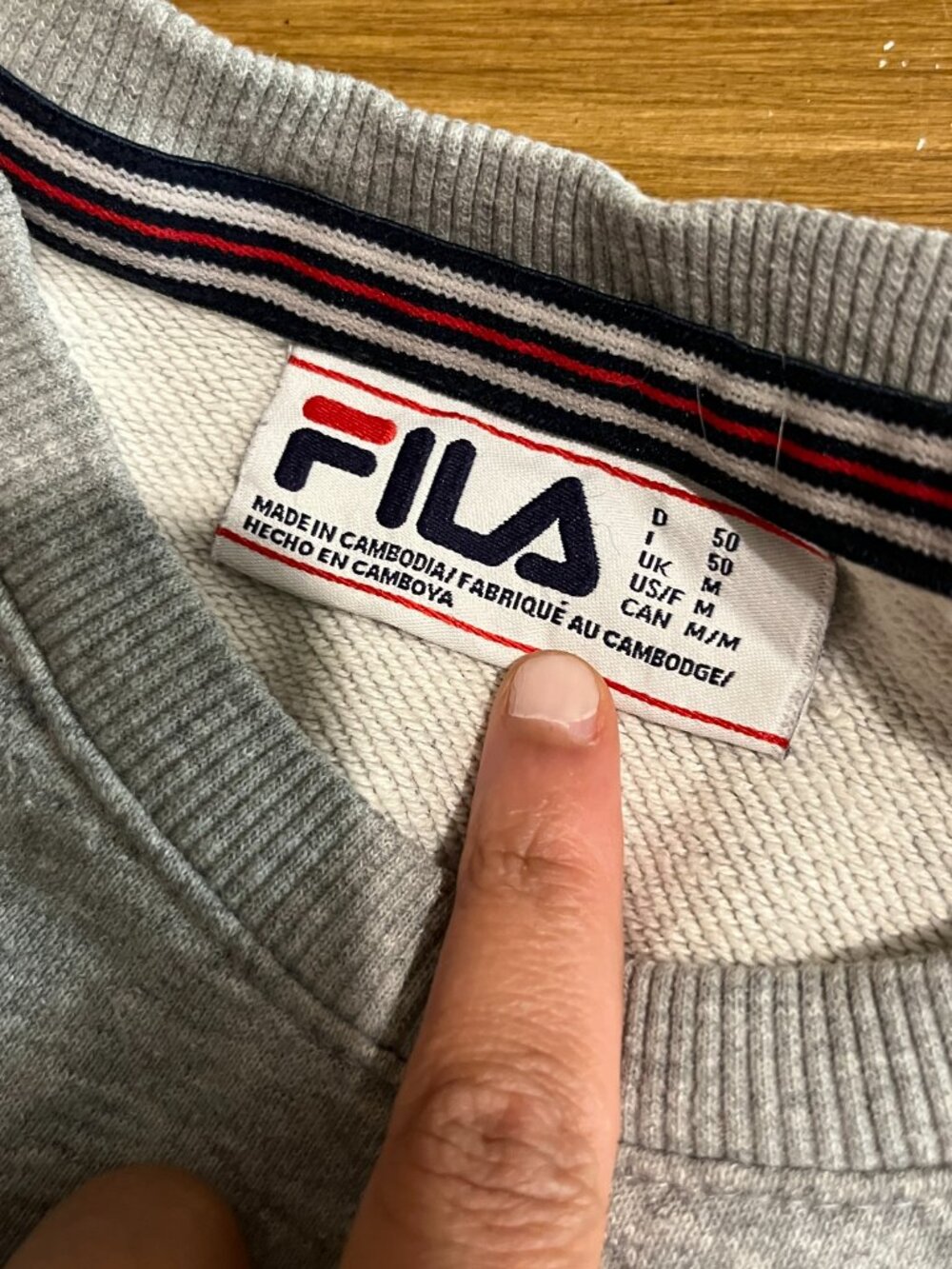 Fila logo grey sweatshirt lounge athletic gym casual streetwear blokecore casual - Picture 7 of 15